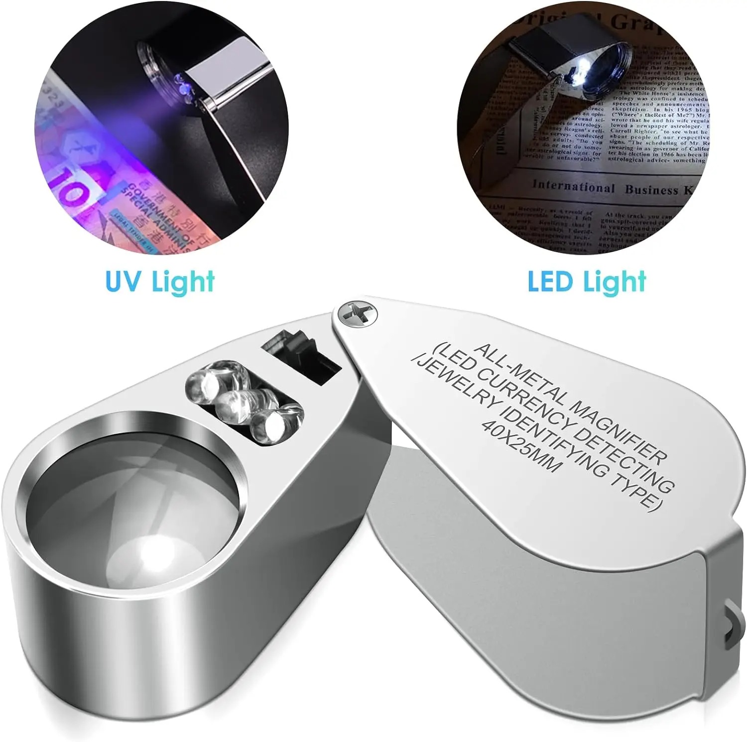 Body Jewelry Repair - Loupe de bijoutier éclairée 40X avec