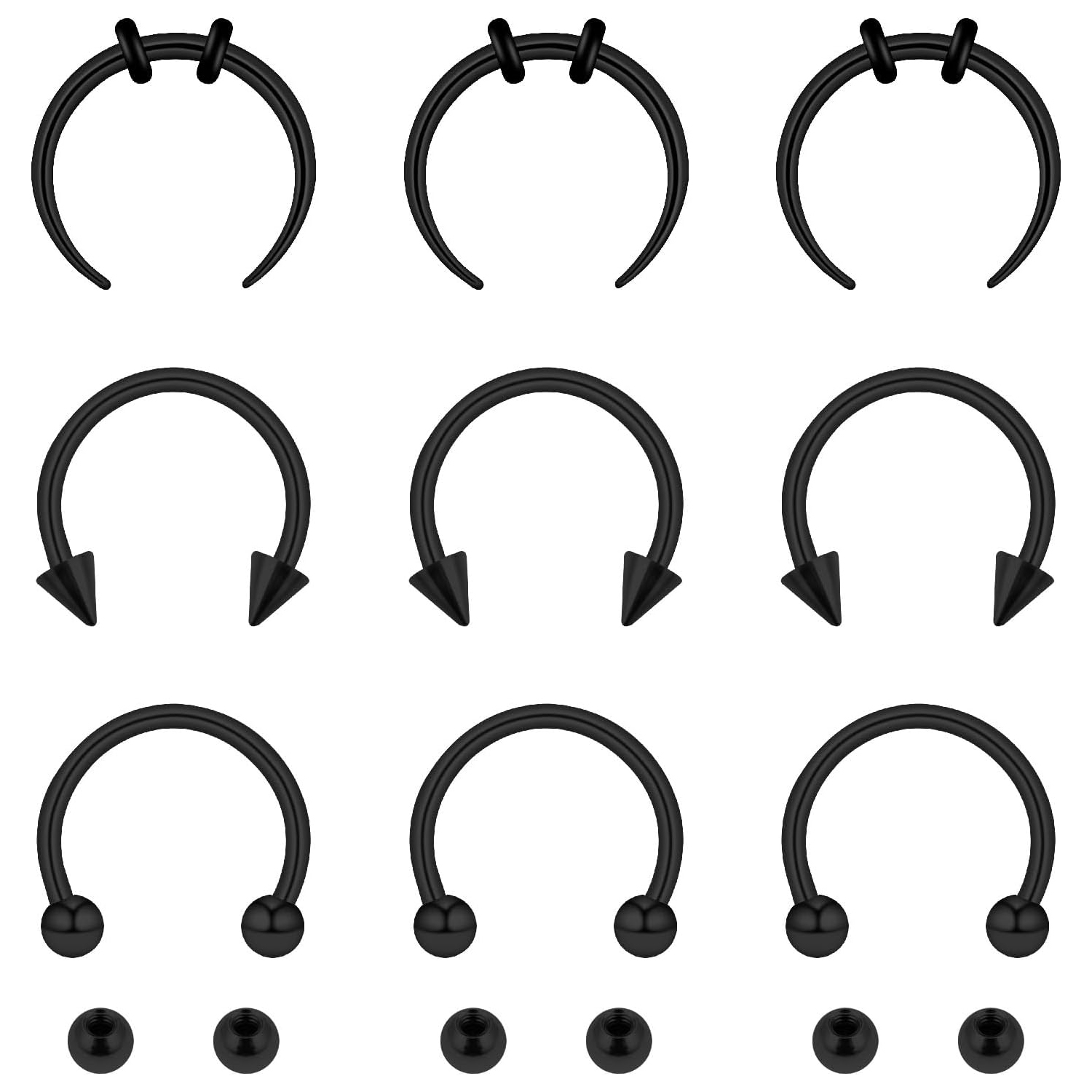 Body Jewelry Replacement Ball - 15pcs Set septum nez anneaux avec