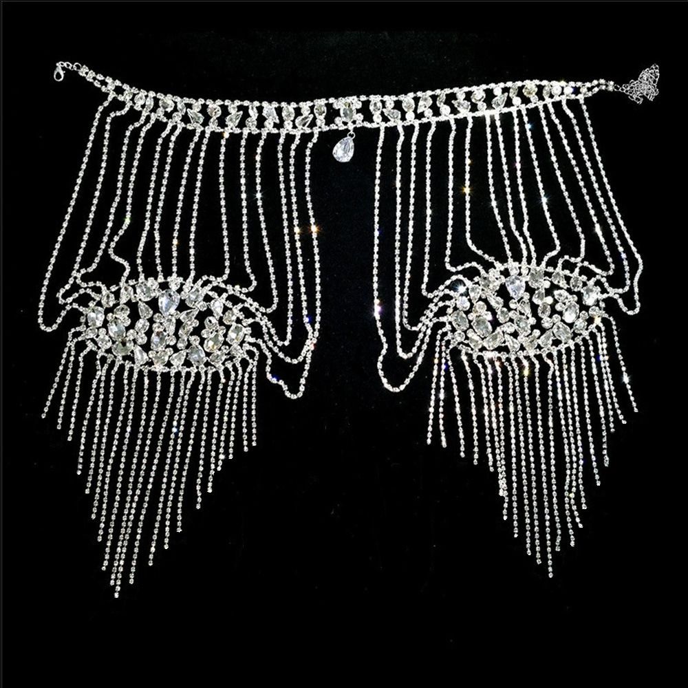 Body Jewelry Necklace - Collier d'épaule en strass au design