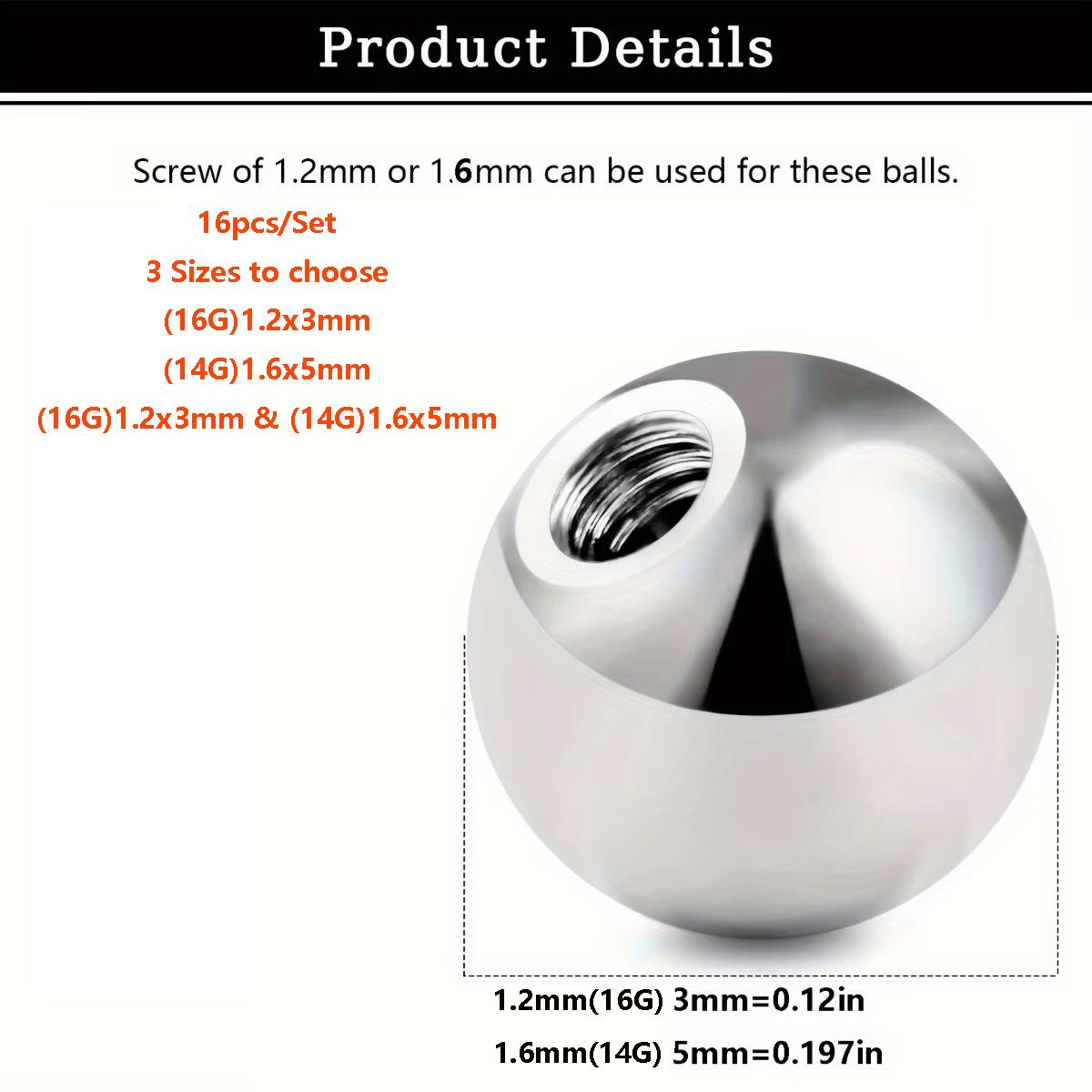 Lot de 16 billes de remplaceme - Body Jewelry Surgical Steel avis et prix