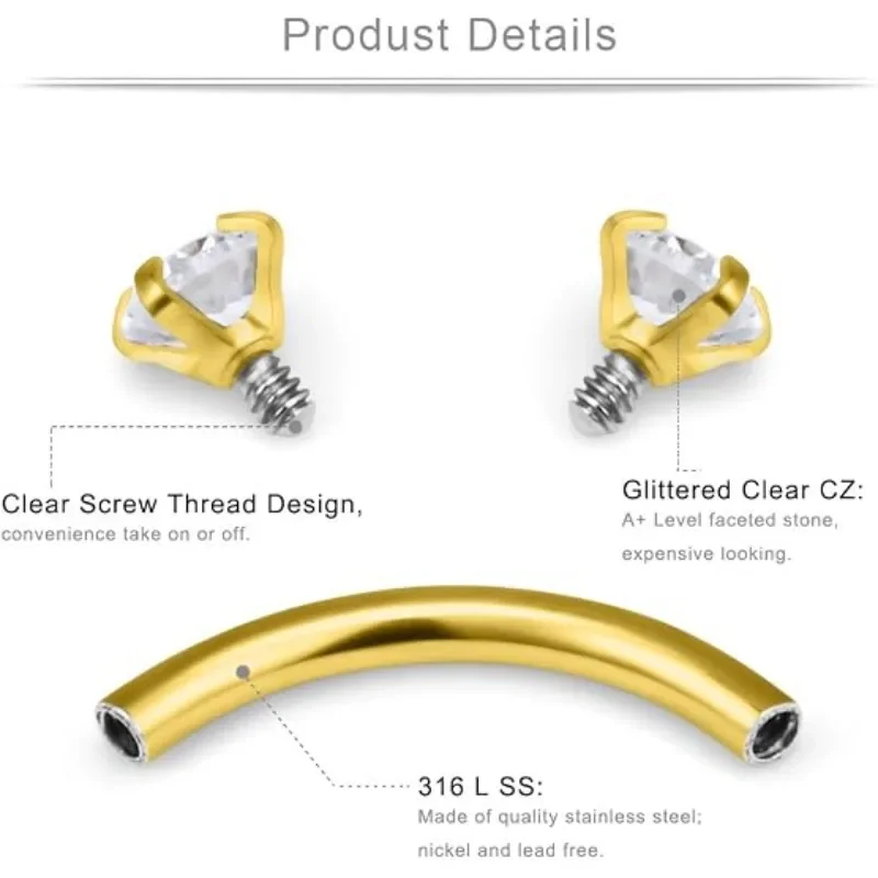 6 paires de bijoux de piercing - Body Jewelry Surgical Steel avis et prix