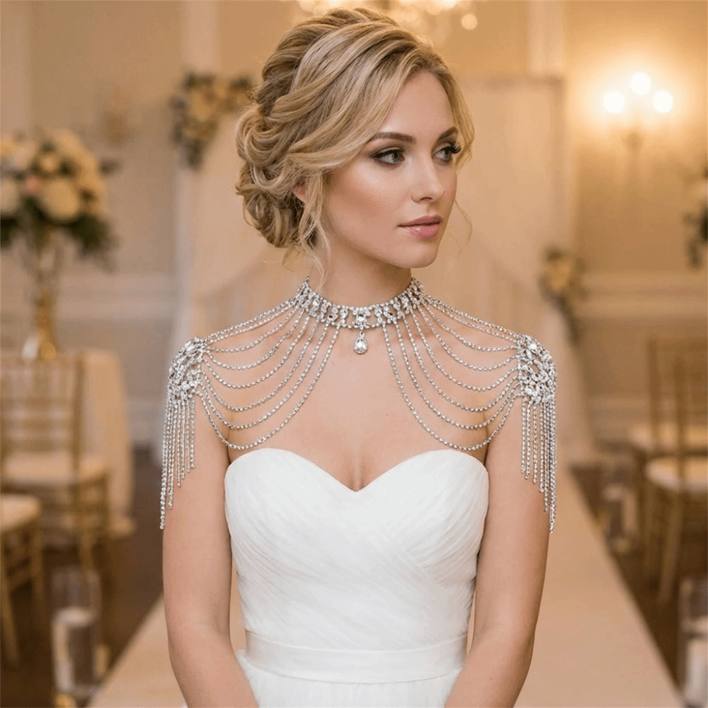 Collier d'épaule en strass au  - Body Jewelry Necklace avis et prix