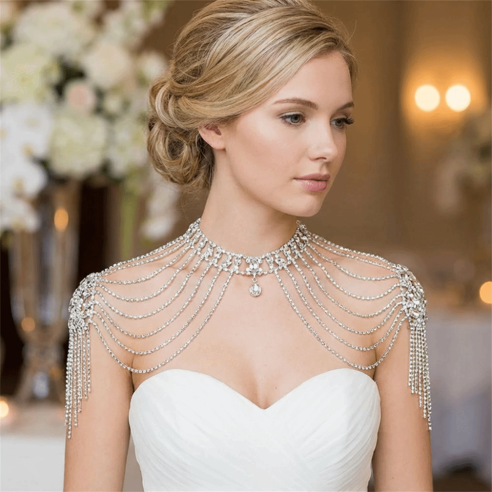 Collier d'épaule en strass au  - Body Jewelry Necklace avis et prix